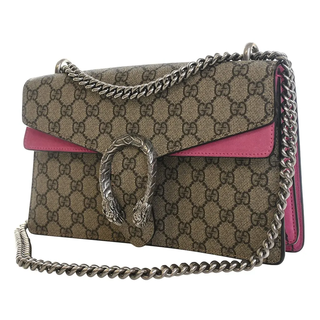 Gucci Medium GG Supreme Dionysus Shoulder Bag Beige Very good - Back View