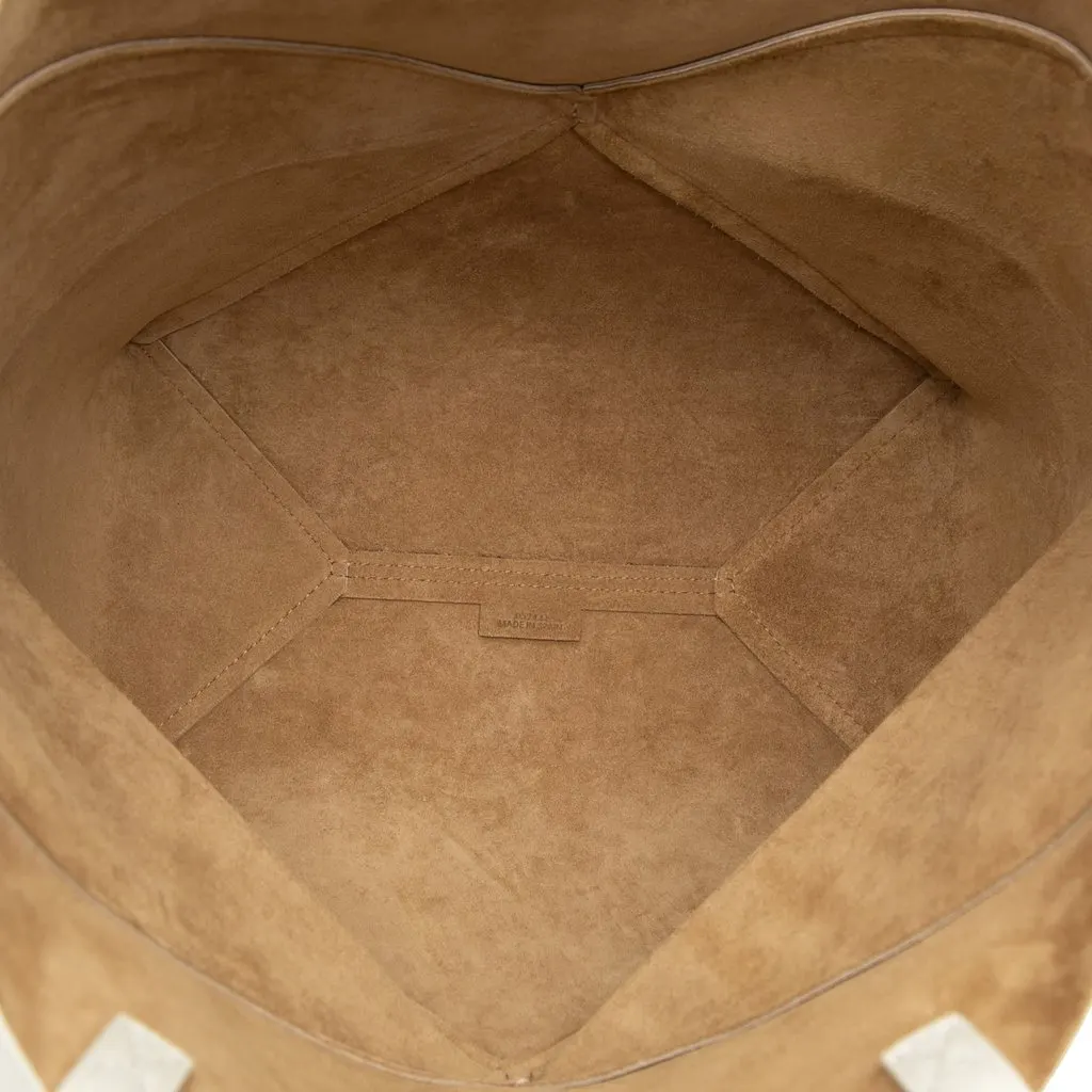 LOEWE Medium Bicolor Shiny Calfskin Puzzle Fold Tote Beige Leather Very good - Model View