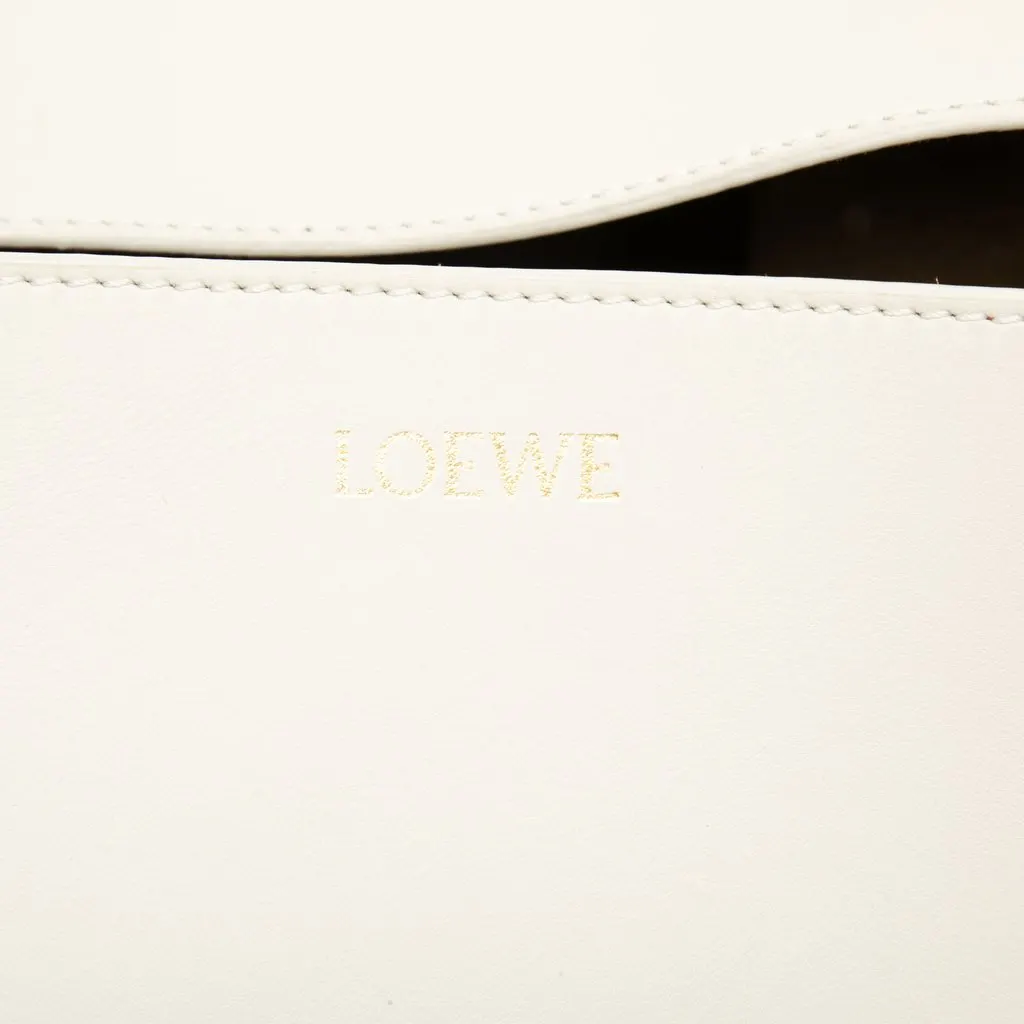 LOEWE Medium Bicolor Shiny Calfskin Puzzle Fold Tote Beige Leather Very good - Box View