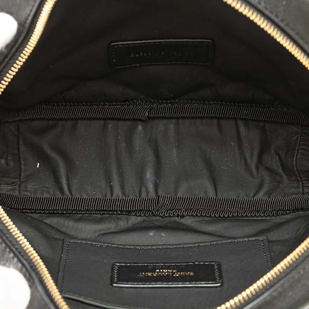 Saint Laurent Quilted Lambskin Lolita Cosmetics Pouch Black Leather Very good - Model View