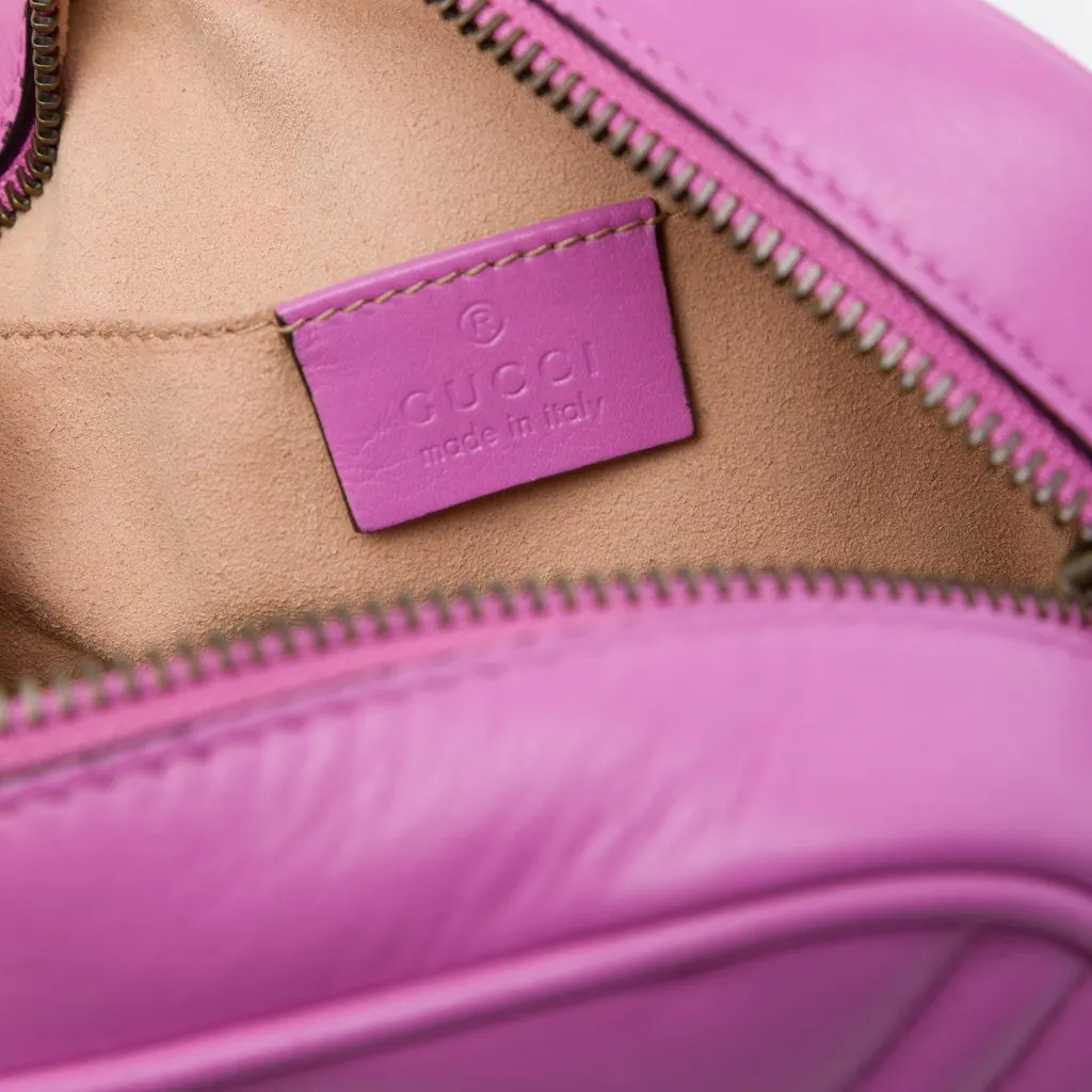 Gucci Mini GG Marmont Matelasse Calfskin Crossbody Pink Leather Very good - Box View