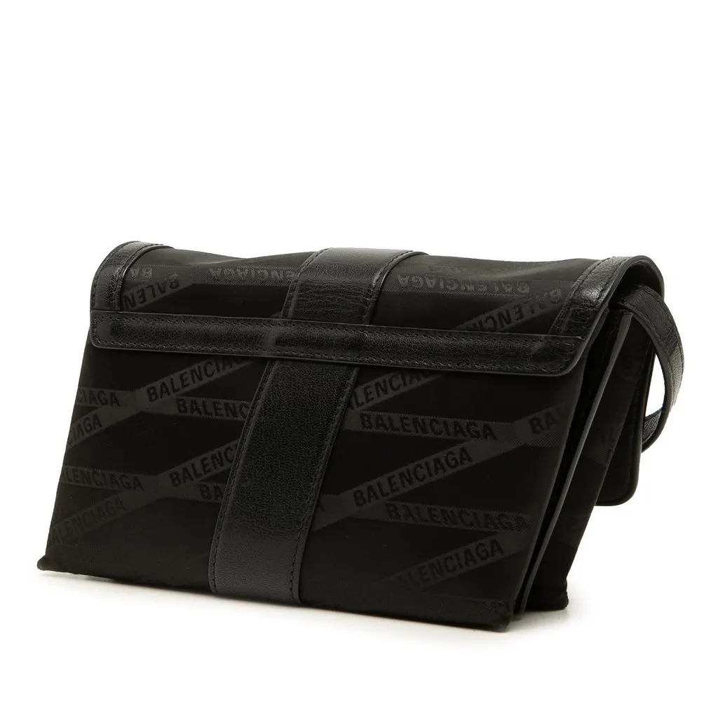 Balenciaga Nylon BB Monogram Shift Wallet on Strap Black Polyamide Good - Back View