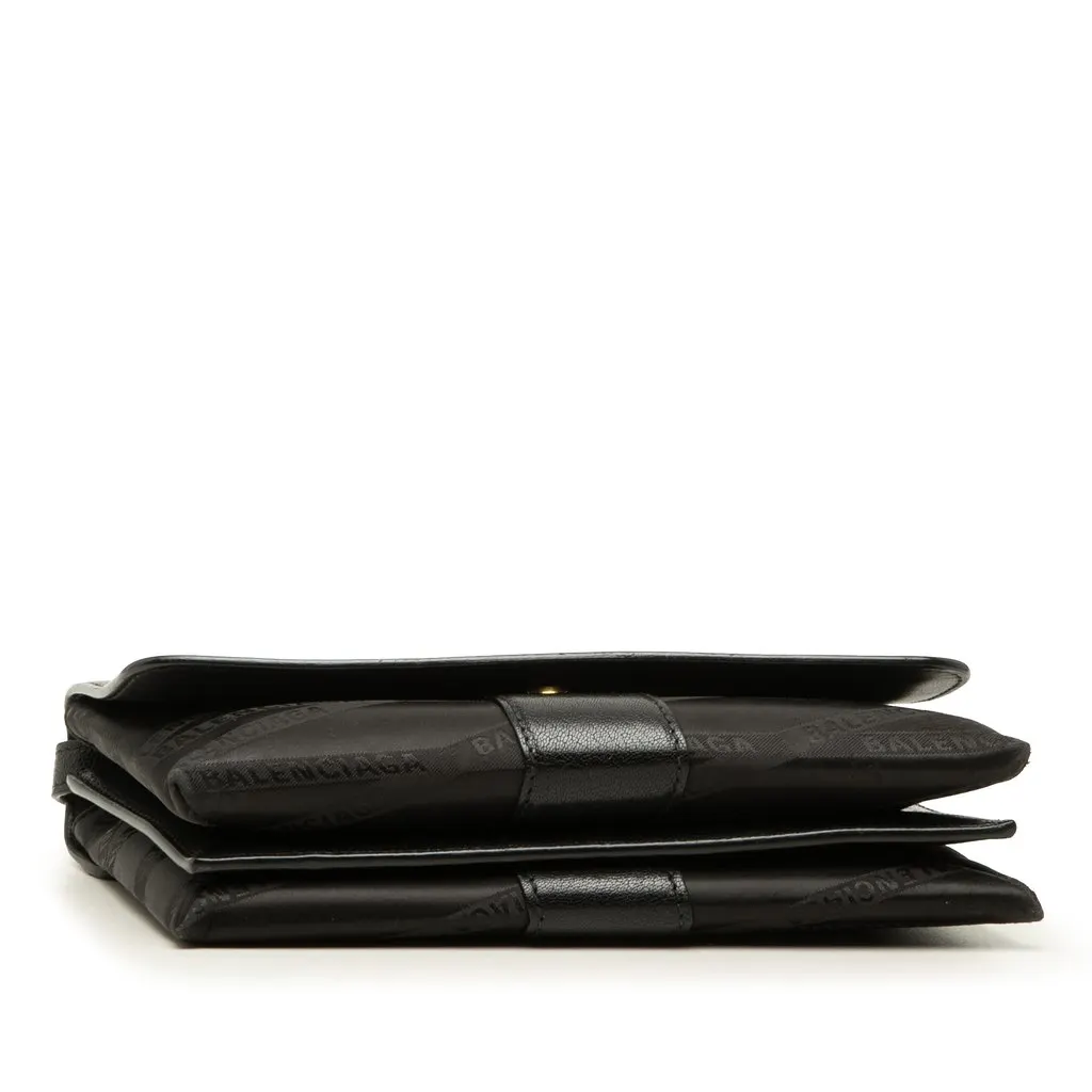 Balenciaga Nylon BB Monogram Shift Wallet on Strap Black Polyamide Good - Inside View