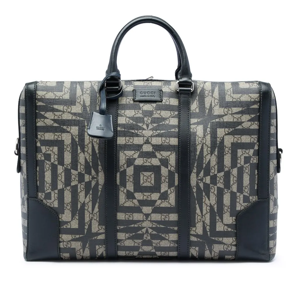 Gucci GG Supreme Caleido Eden Briefcase Beige Very good - Front View