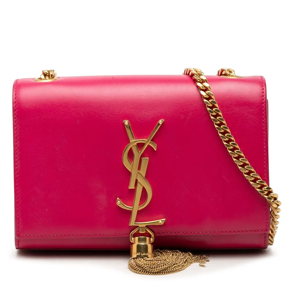 Saint Laurent Small Smooth Calfskin Monogram Kate Tassel Crossbody Pink Leather Very good - Front View