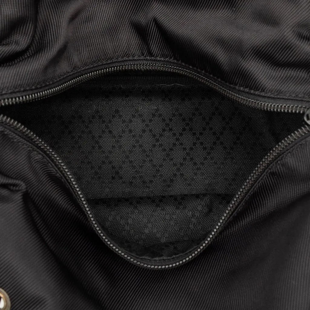 Gucci Nylon Bamboo Handbag Black Polyamide Very good - Model View