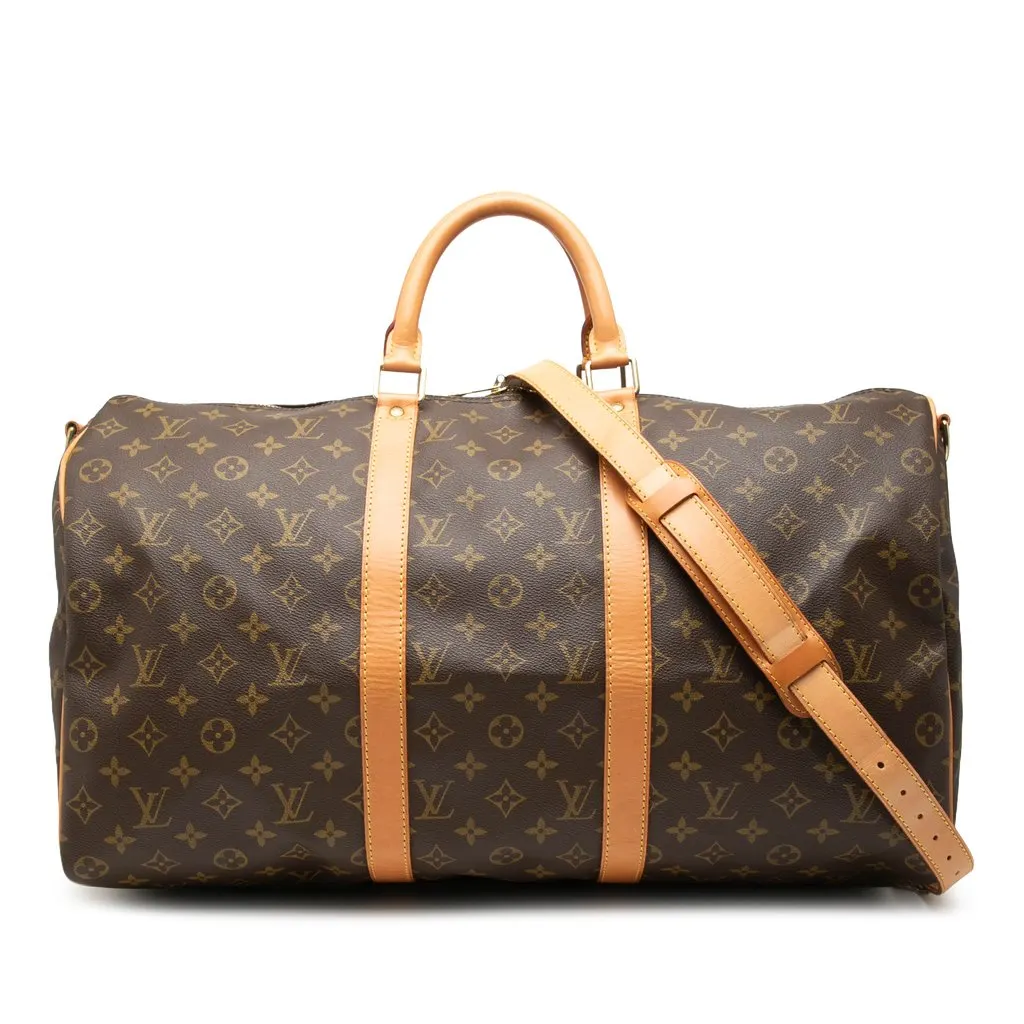 Louis Vuitton Monogram Keepall Bandouliere 50 Brown Very good - Front View