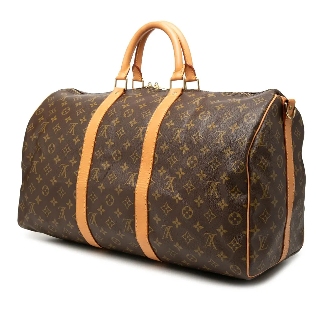 Louis Vuitton Monogram Keepall Bandouliere 50 Brown Very good - Back View