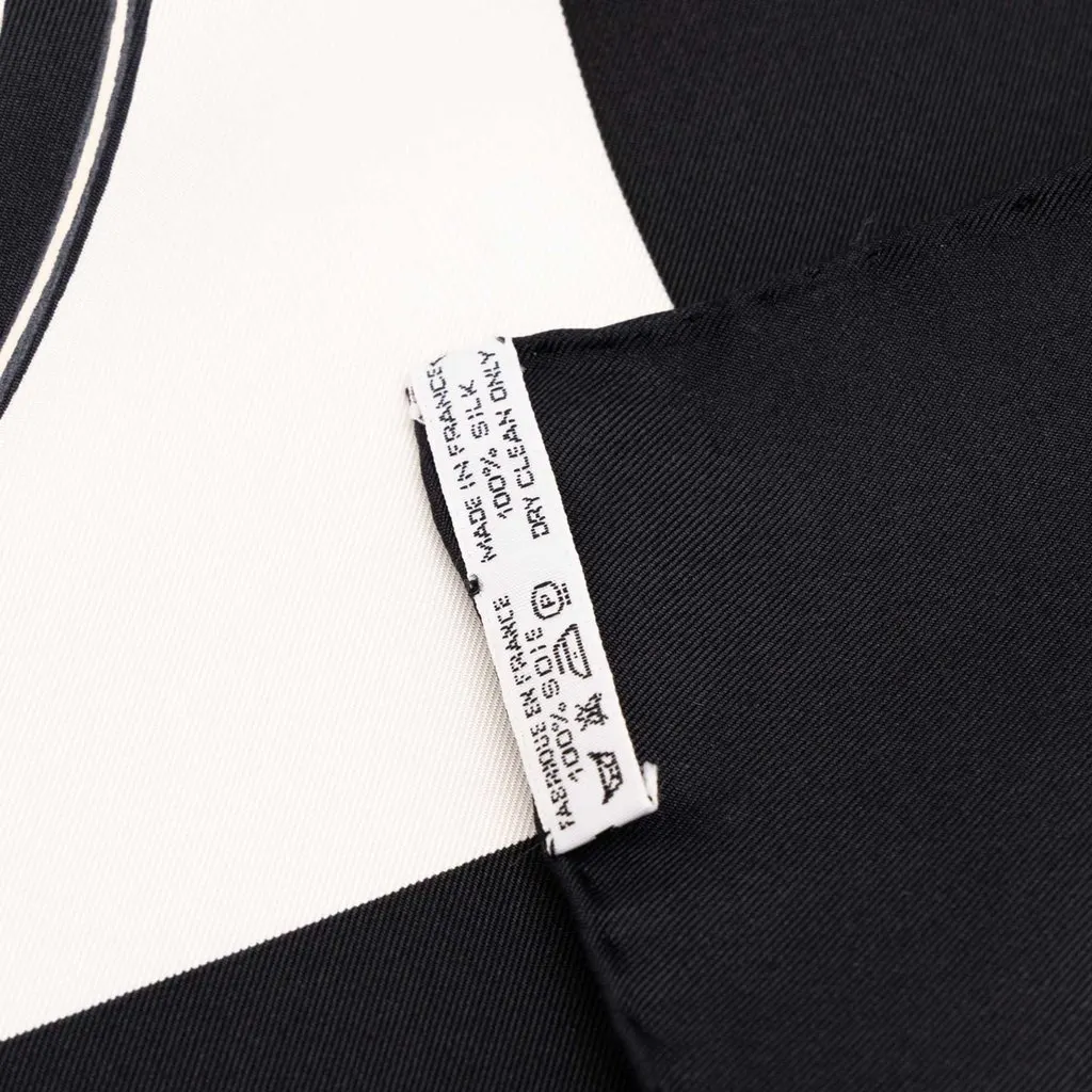 Hermès Brides De Gala Forever Silk Scarf 90 Black Never worn - Inside View