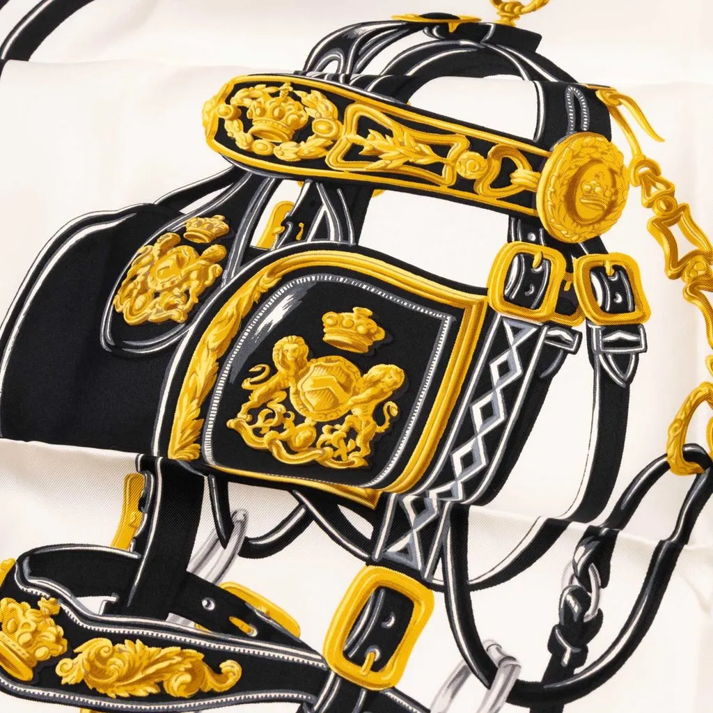 Hermès Brides De Gala Forever Silk Scarf 90 Black Never worn - Box View