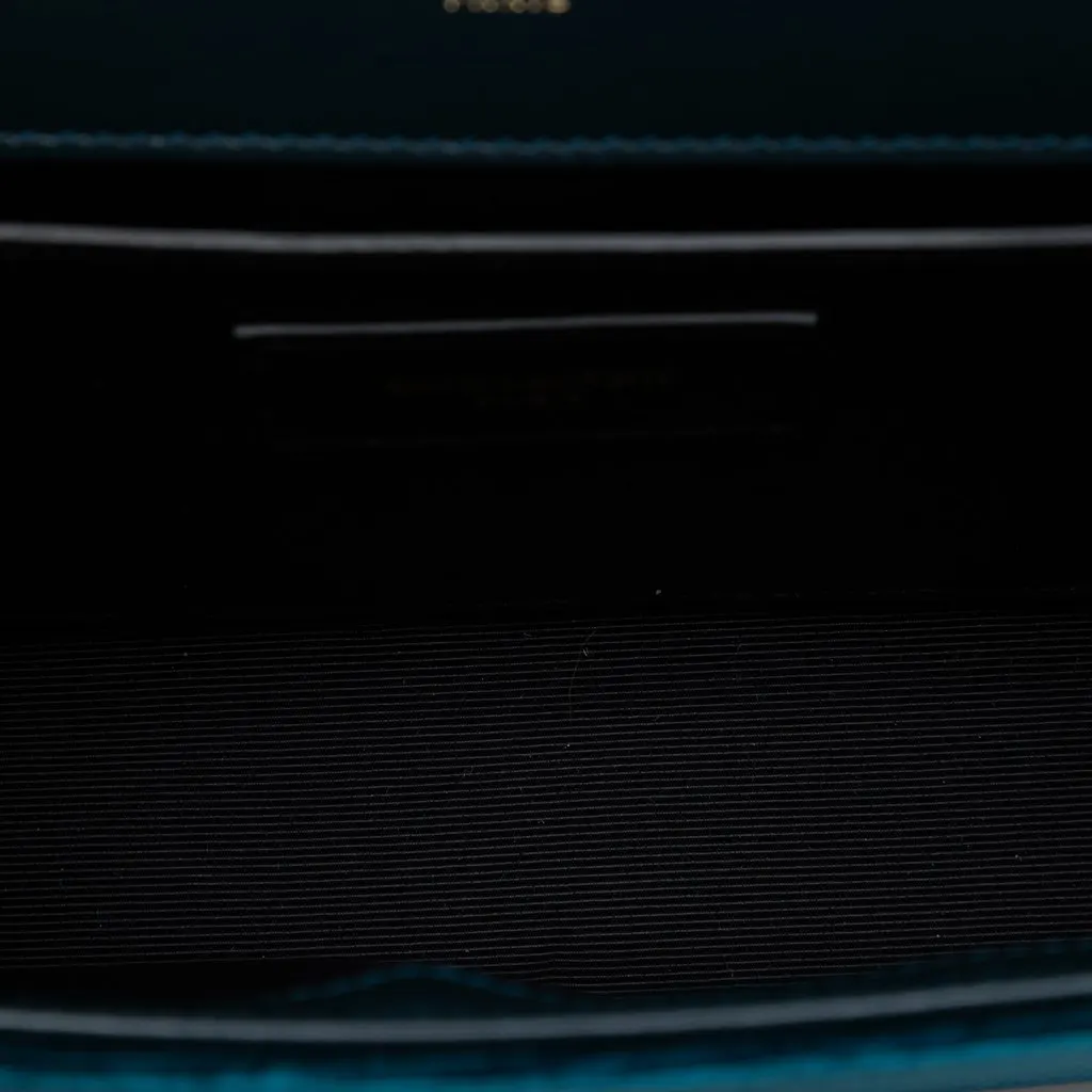 Saint Laurent Small Velvet Monogram Kate Tassel Crossbody Blue Very good - Model View