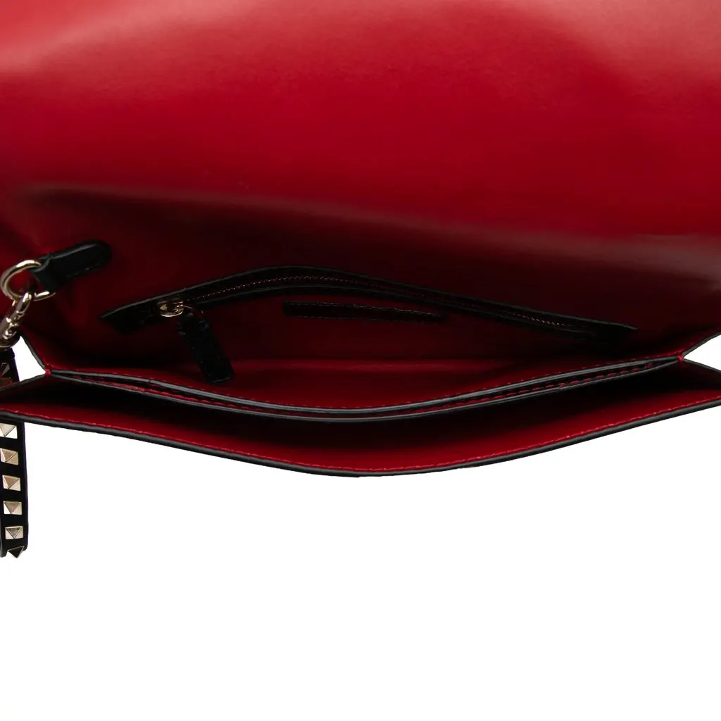 Valentino Canvas and Nappa Camouflage Rockstud Wristlet Clutch Red Very good - Model View