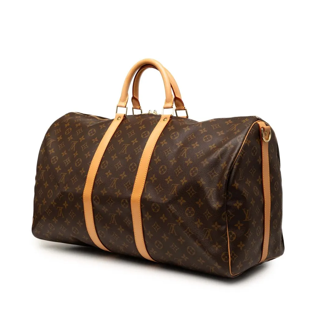 Louis Vuitton Monogram Keepall Bandouliere 50 Brown Very good - Back View