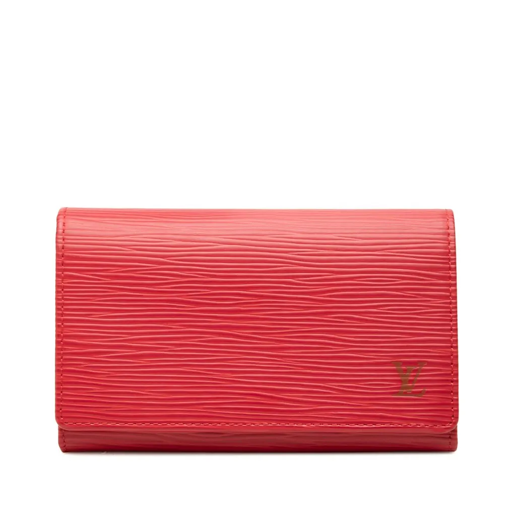 Louis Vuitton Epi Porte Monnaie Billets Tresor Wallet Red Leather Very good - Front View