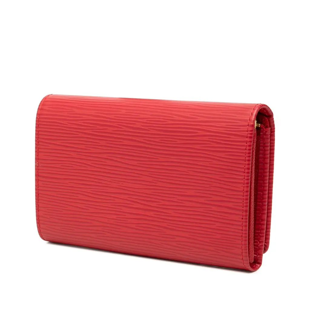 Louis Vuitton Epi Porte Monnaie Billets Tresor Wallet Red Leather Very good - Back View