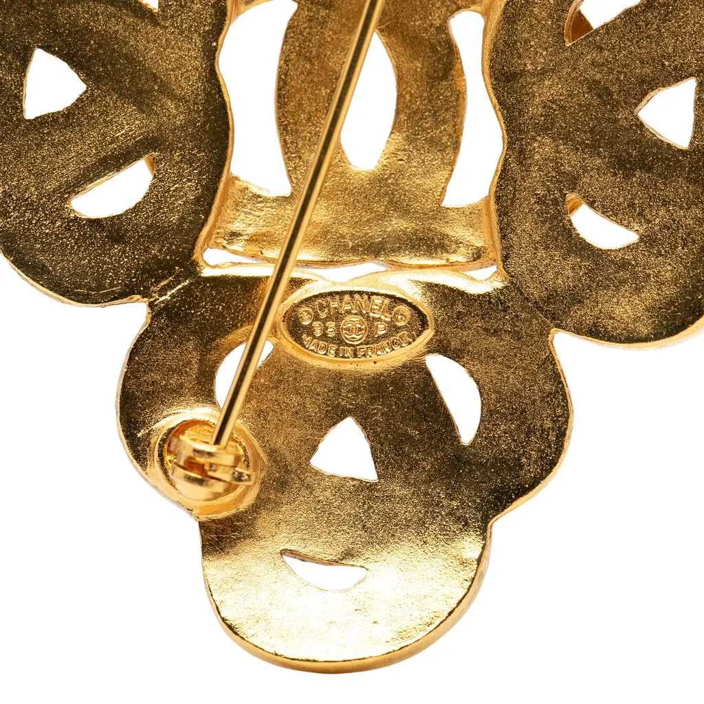 Chanel CC Gold Plated Twisted Brooch Gold Metal Very good - Inside View