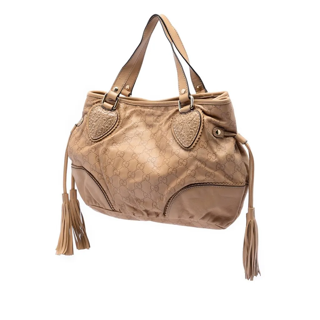 Gucci Small Guccissima Tribeca Tote Brown Leather Very good - Back View