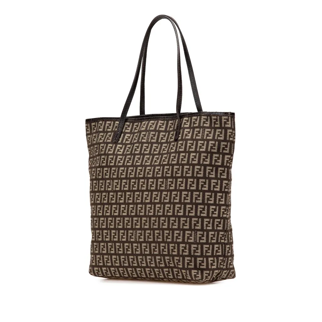 Fendi Zucchino Canvas Tote Brown Very good - Back View