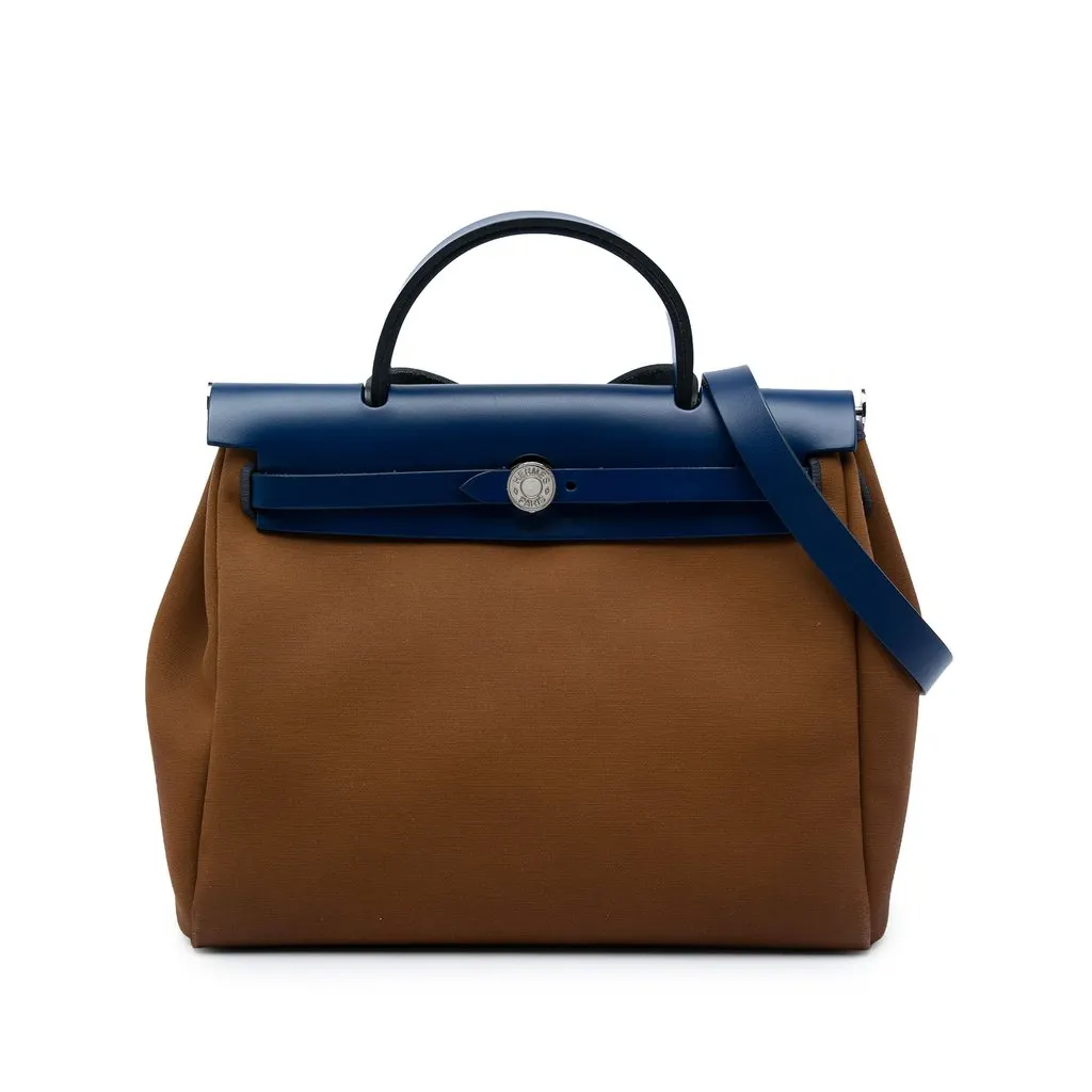 Hermès Toile Herbag Zip Retourne Verso 31 Brown Canvas Very good - Front View