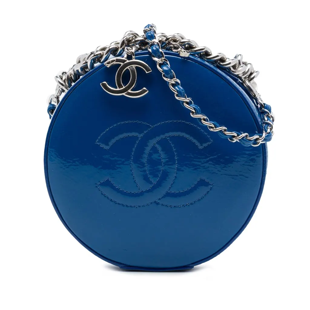 Chanel CC Patent Round As Earth Bag