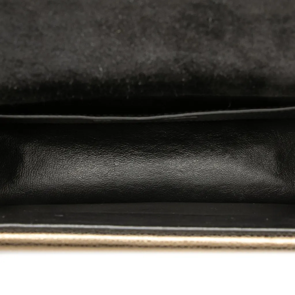 Saint Laurent Medium Metallic Leather Monogram Sulpice Crossbody Brown Leather Very good - Model View