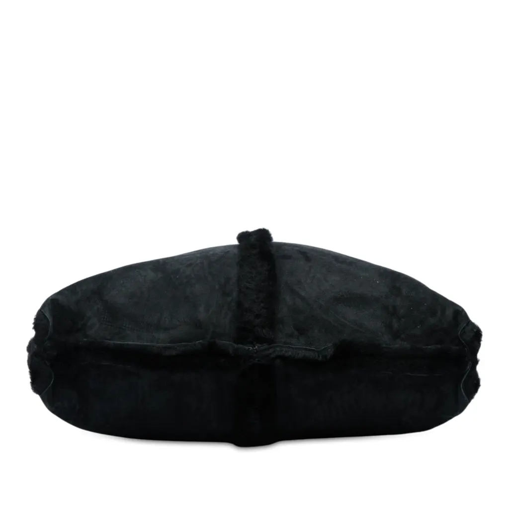 Bottega Veneta Suede and Shearling Bolster Reversible Tote Black Suede Very good - Inside View
