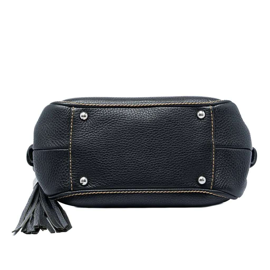 Chanel Grained Calfskin Tassel LAX Bowler Bag Black Leather Very good - Inside View