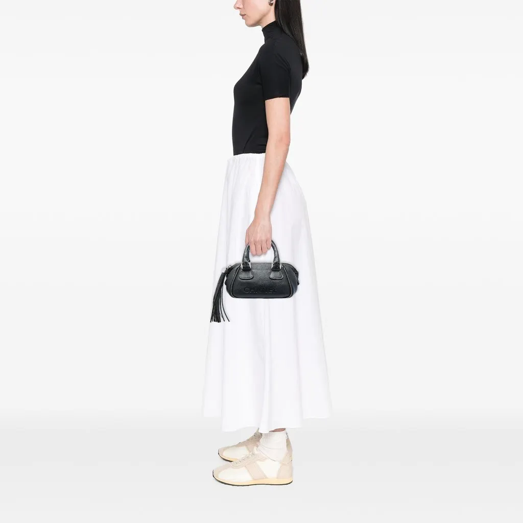 Chanel Grained Calfskin Tassel LAX Bowler Bag Black Leather Very good - Box View