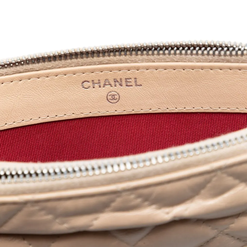 Chanel Bicolor Aged Calfskin Gabrielle Double Zip Clutch with Chain Beige Leather Very good - Box View