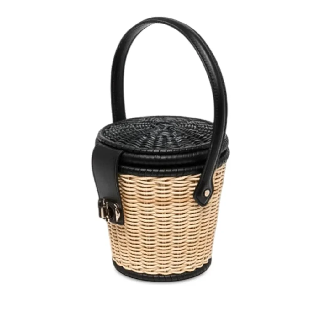 Dior Wicker CD Bucket Bag Beige Rattan Never worn - Back View