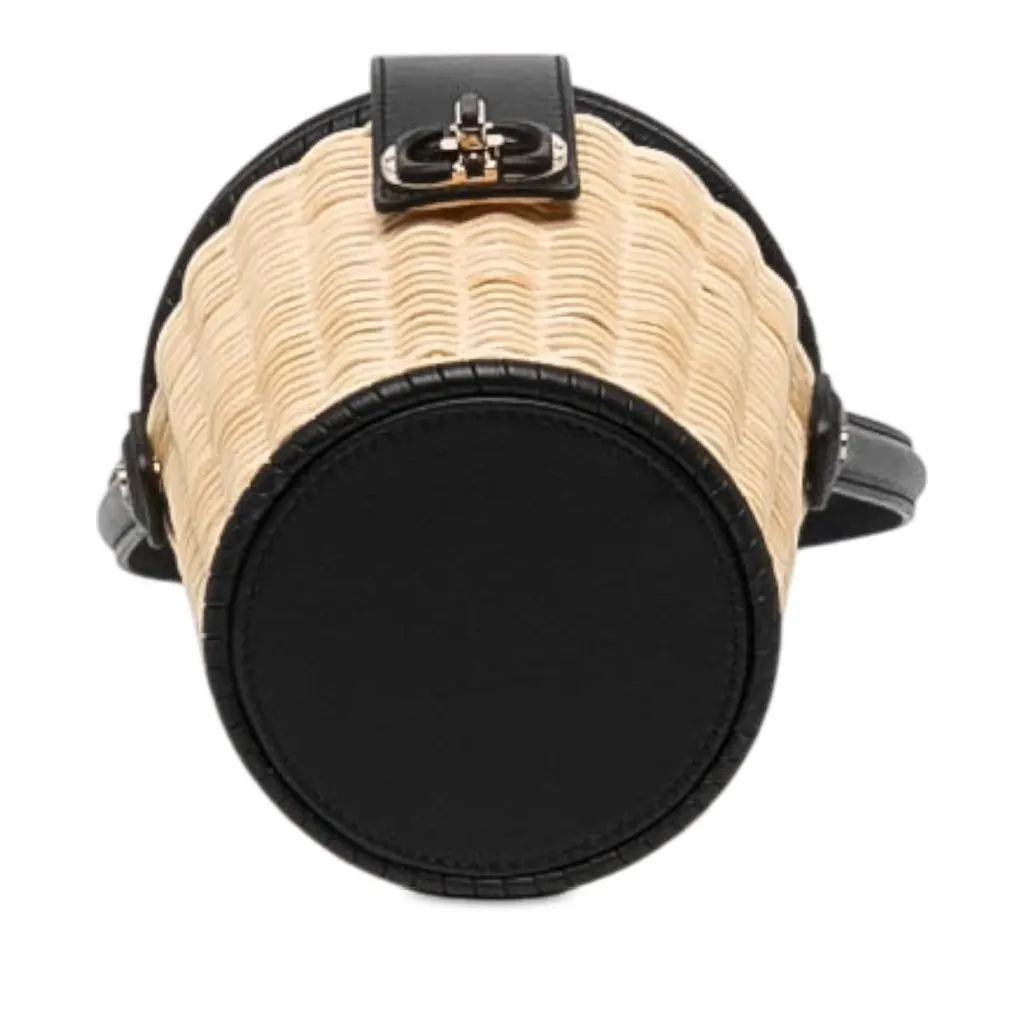 Dior Wicker CD Bucket Bag Beige Rattan Never worn - Inside View