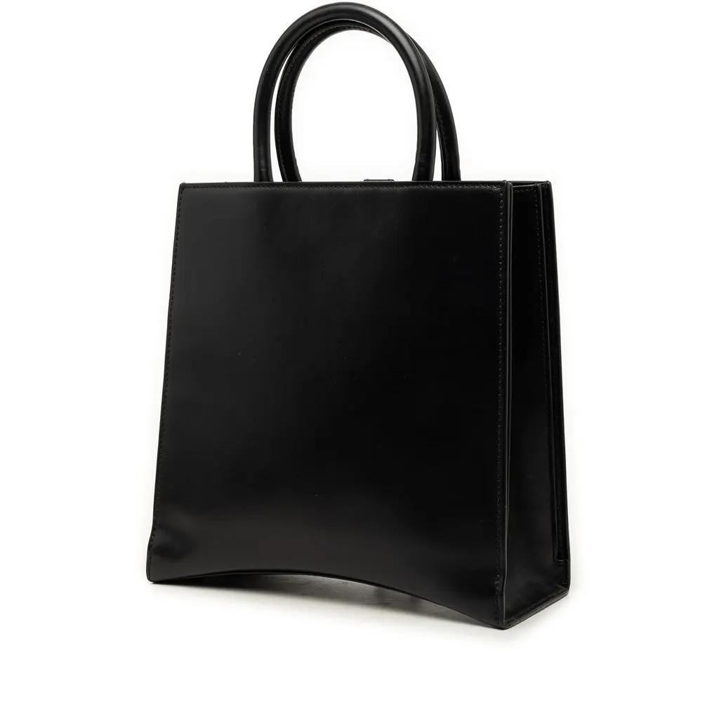 Balenciaga Small Soft Leather Hourglass Tote Black Leather Very good - Back View