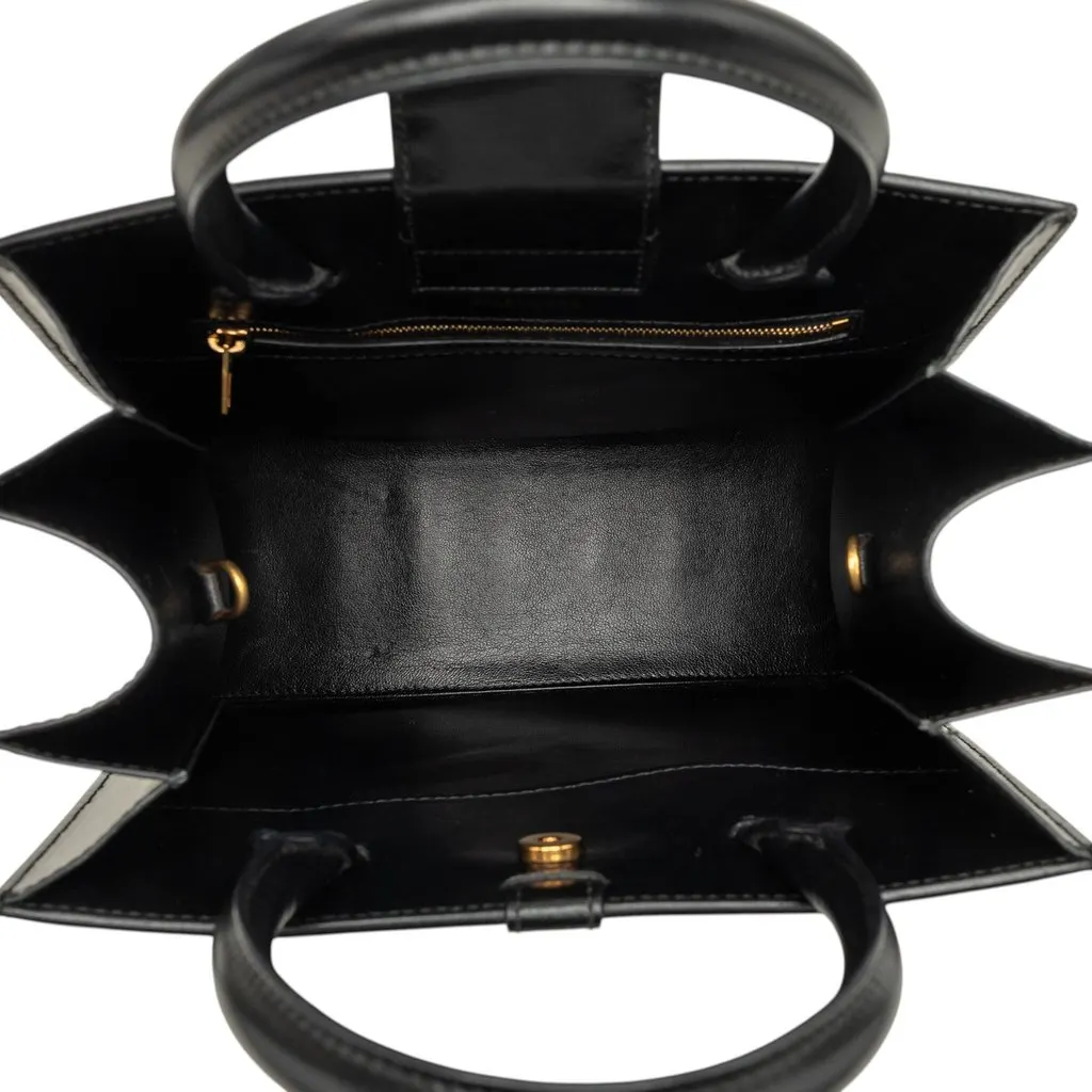 Balenciaga Small Soft Leather Hourglass Tote Black Leather Very good - Model View