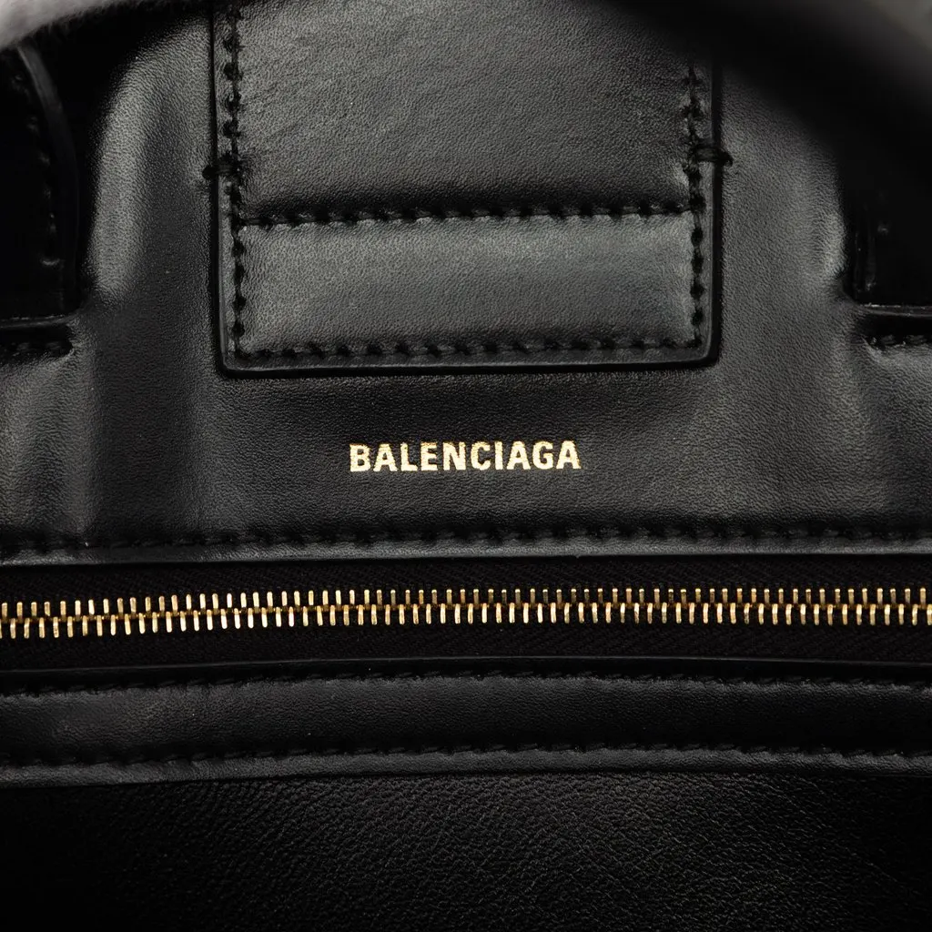 Balenciaga Small Soft Leather Hourglass Tote Black Leather Very good - Box View