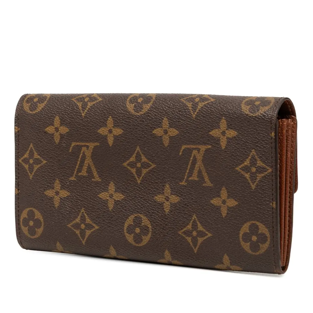 Louis Vuitton Monogram Sarah Long Wallet Brown Very good - Back View