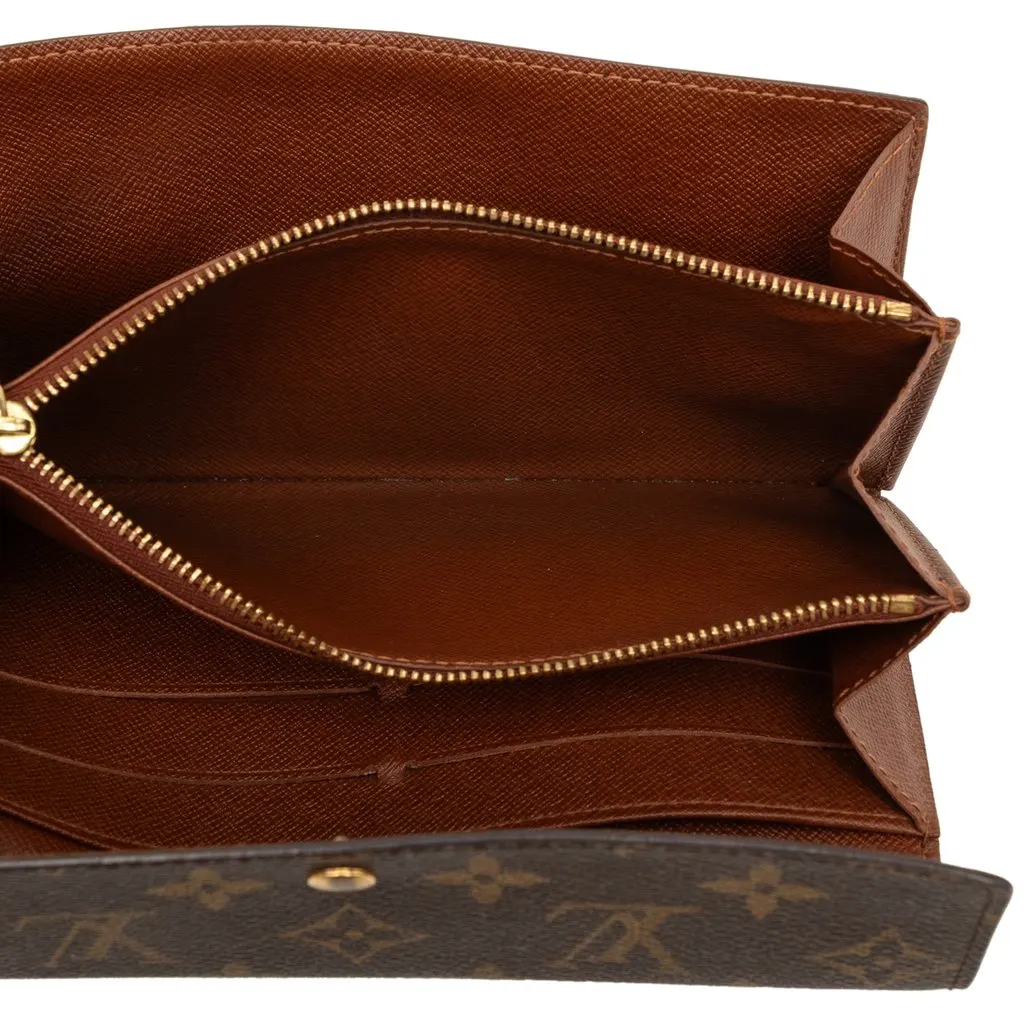 Louis Vuitton Monogram Sarah Long Wallet Brown Very good - Model View