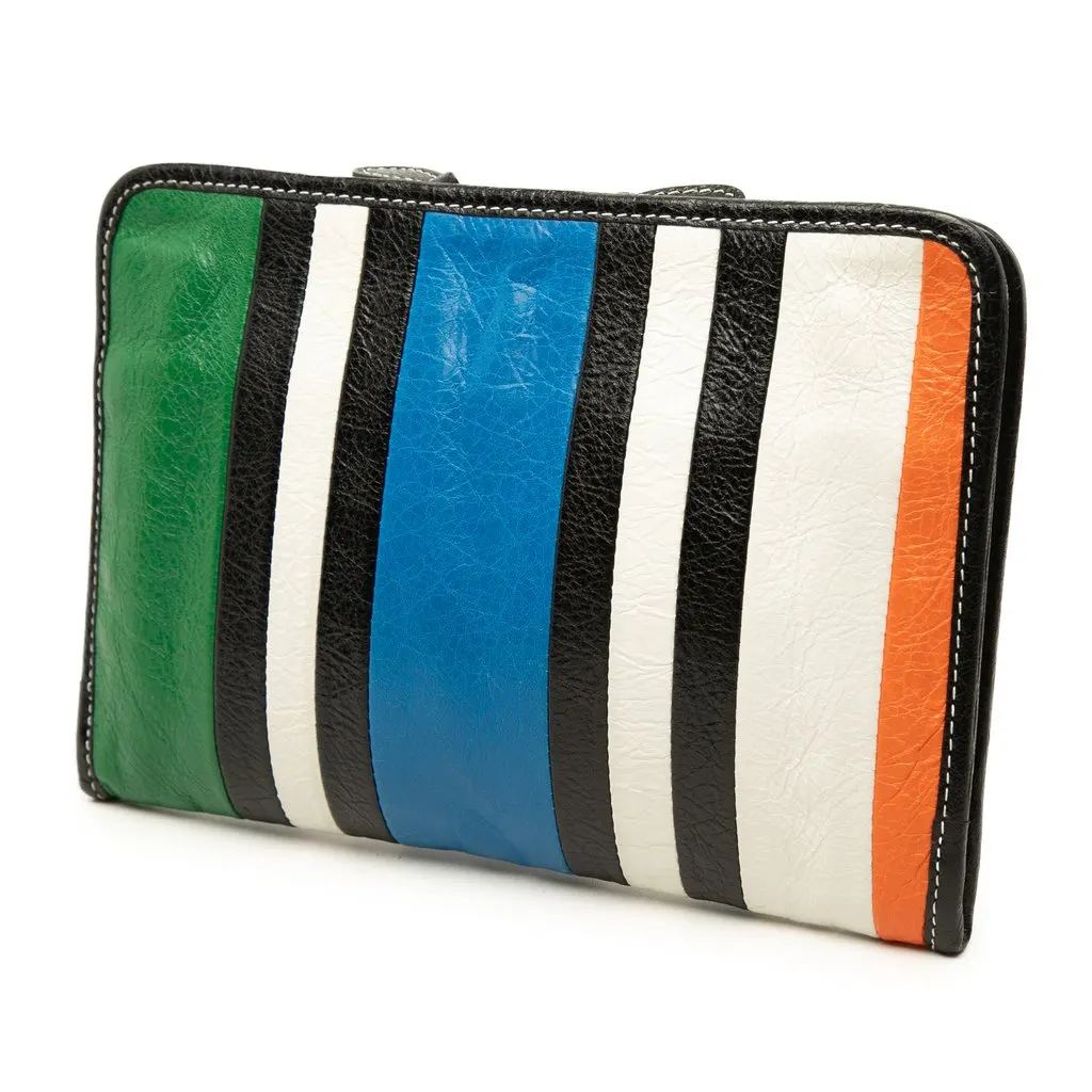 Balenciaga Lambskin Bazar Clutch Black Leather Very good - Back View