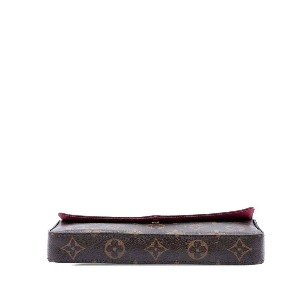 Louis Vuitton Monogram Pochette Felicie Brown Canvas Good - Inside View