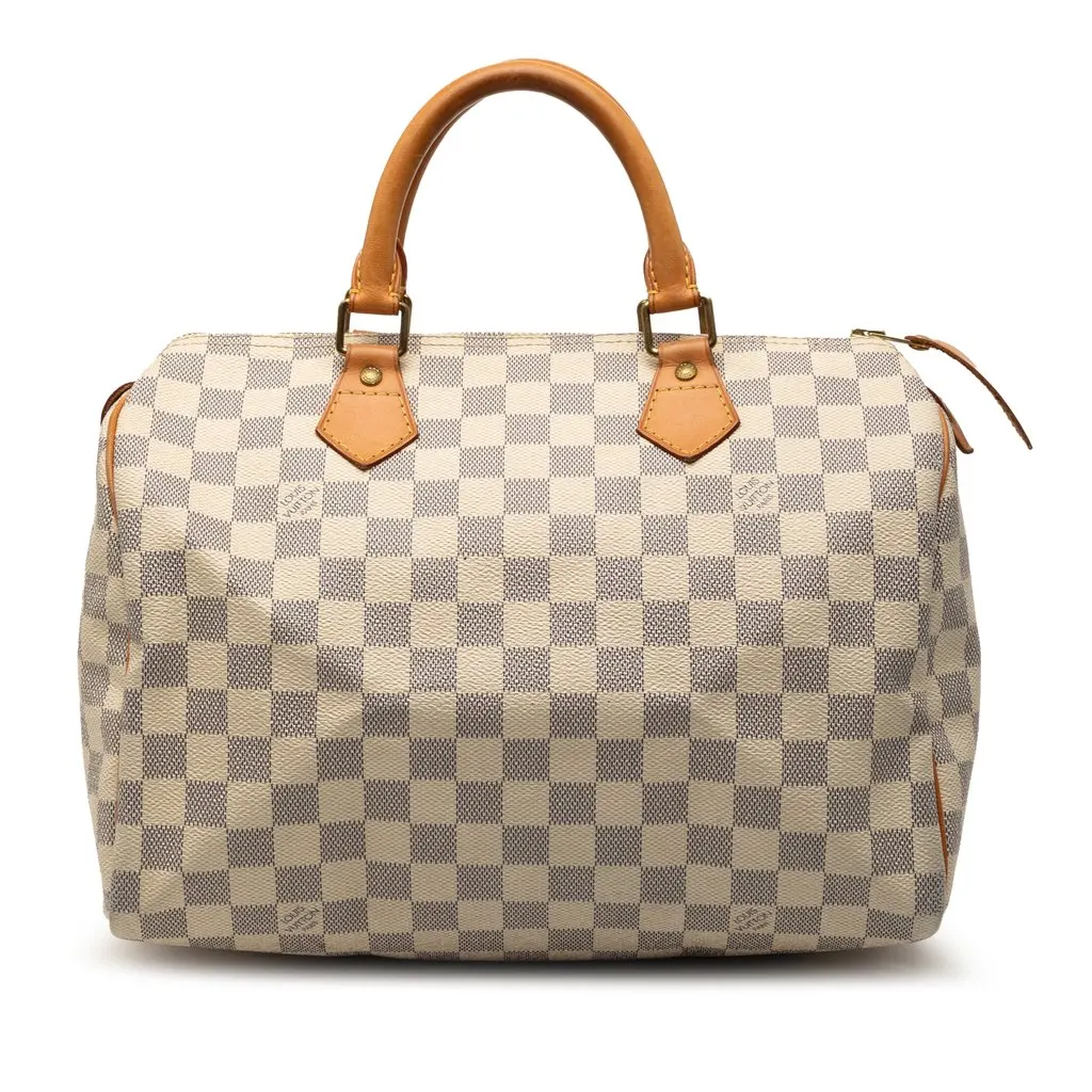 Louis Vuitton Damier Azur Speedy 30 White Very good - Front View