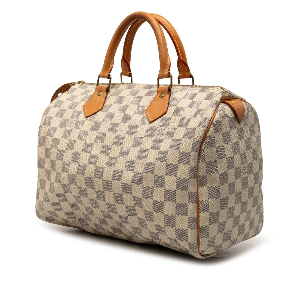 Louis Vuitton Damier Azur Speedy 30 White Very good - Back View