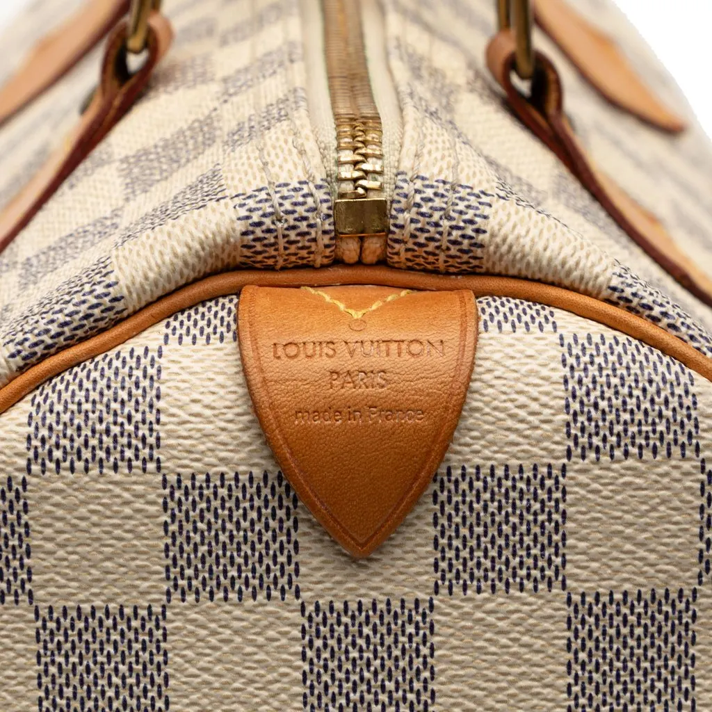 Louis Vuitton Damier Azur Speedy 30 White Very good - Box View
