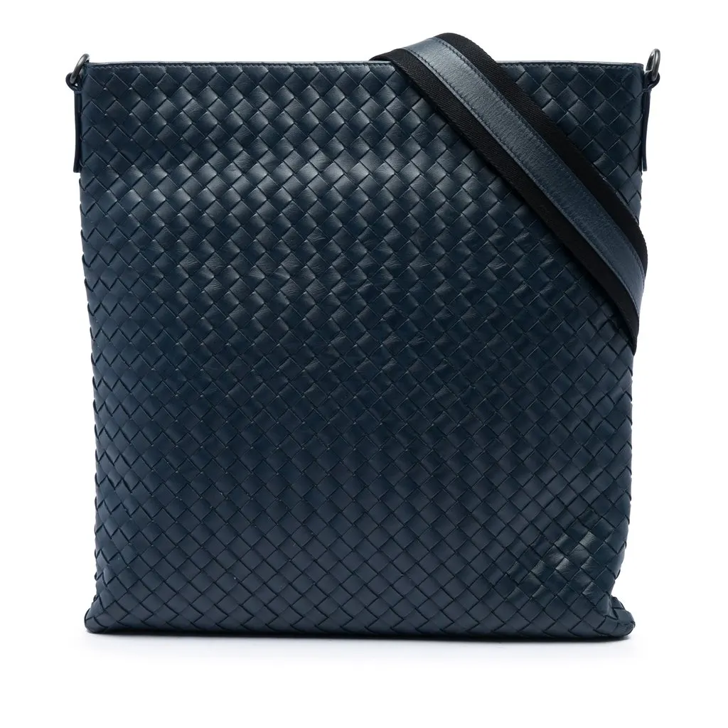 Bottega Veneta Nappa Intrecciato VN Crossbody Blue Leather Very good - Front View