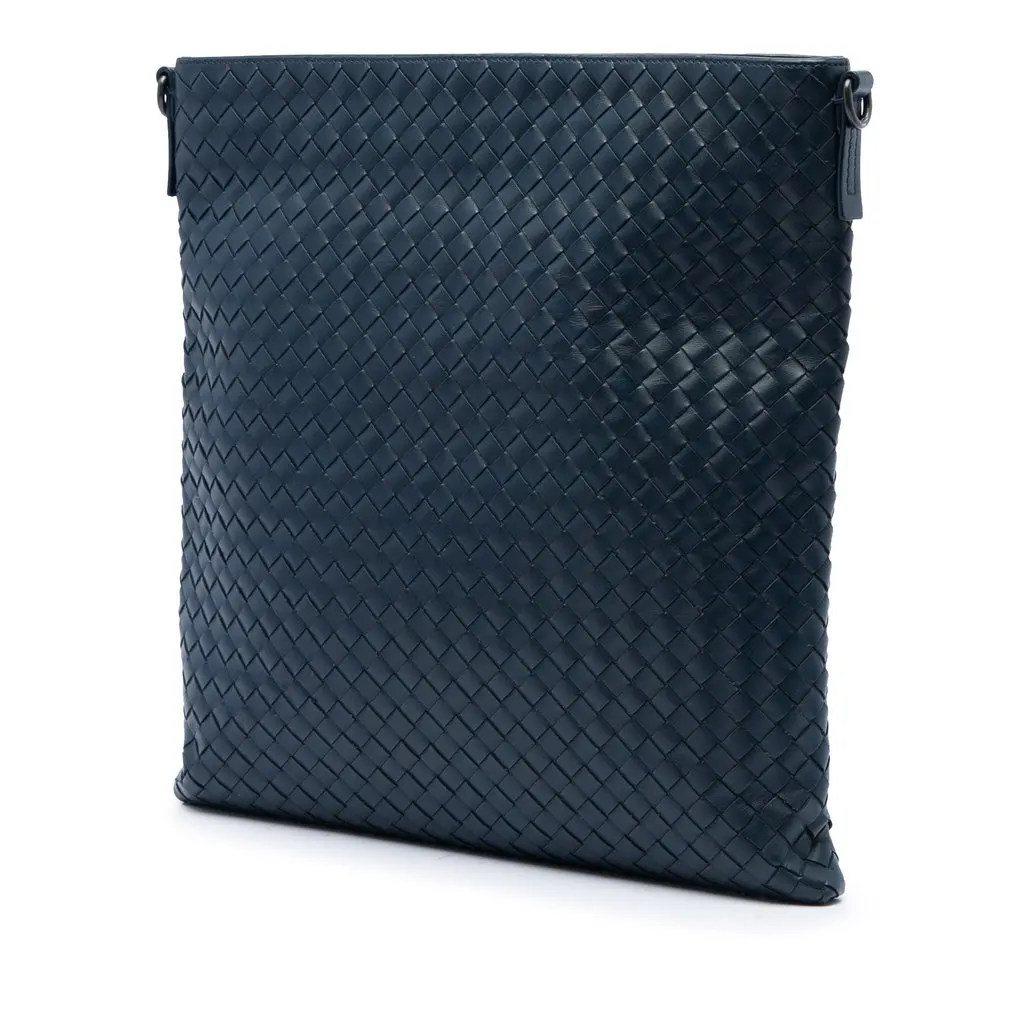 Bottega Veneta Nappa Intrecciato VN Crossbody Blue Leather Very good - Back View