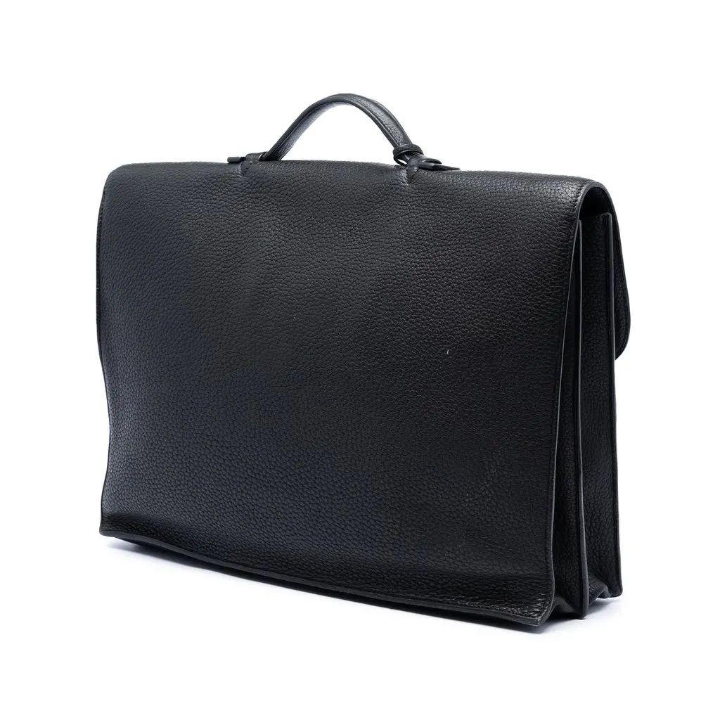 Hermès Togo Sac a Depeches 41 Black Leather Very good - Back View