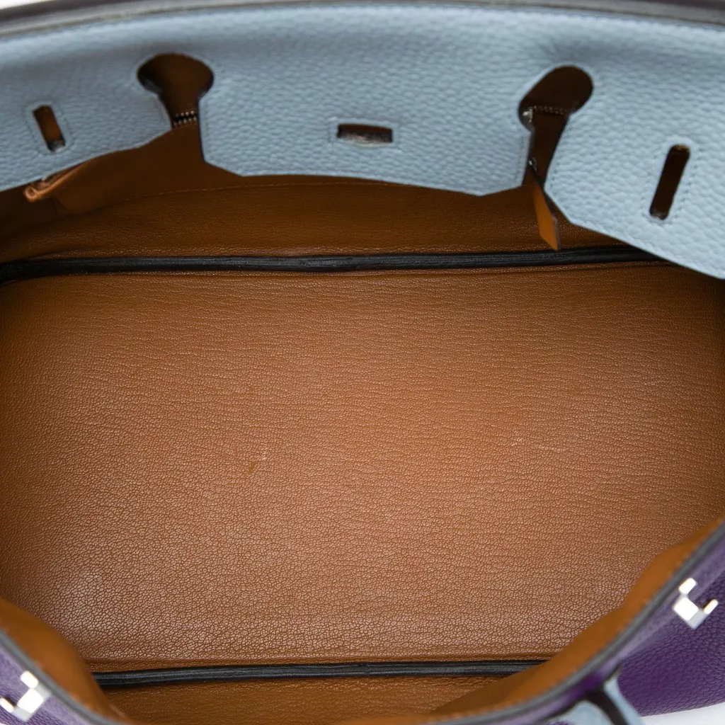 Hermès Clemence Arlequin Birkin Retourne 30 Purple Leather Very good - Model View