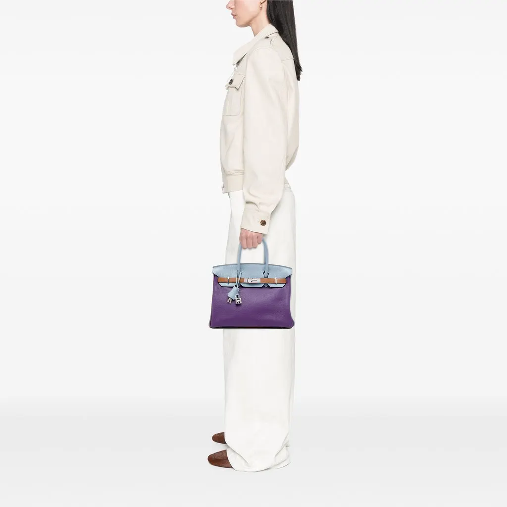 Hermès Clemence Arlequin Birkin Retourne 30 Purple Leather Very good - Box View