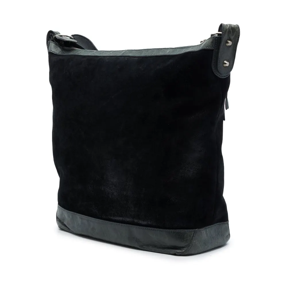 Balenciaga Bicolor Suede The Mens Day Crossbody Black Leather Very good - Back View
