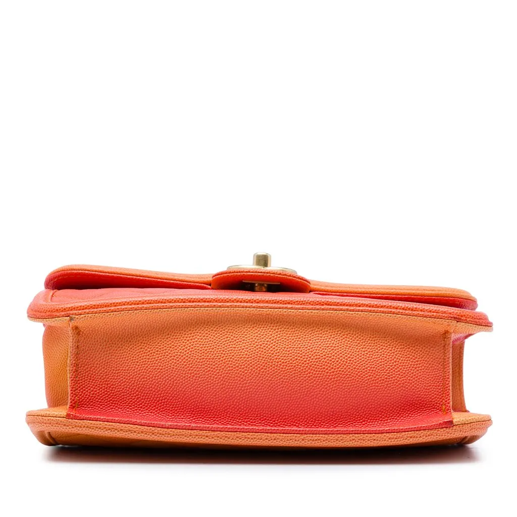 Chanel Small Quilted Caviar Sunset On The Sea Flap Orange Leather Very good - Inside View