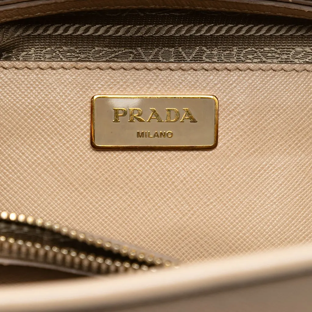 Prada Medium Saffiano Lux Open Promenade Satchel Brown Leather Very good - Box View