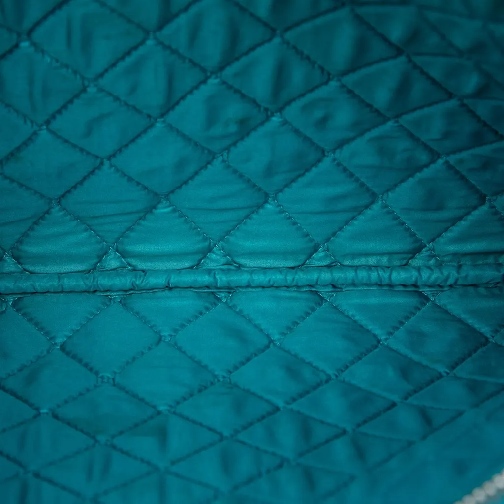 Chanel Medium Quilted Patent O Case Clutch Blue Leather Very good - Model View